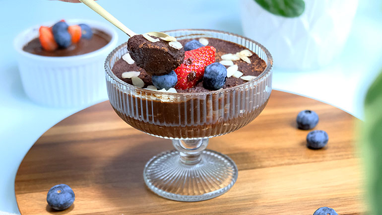 Mouse de Chocolate Fit com Base de Maçã
